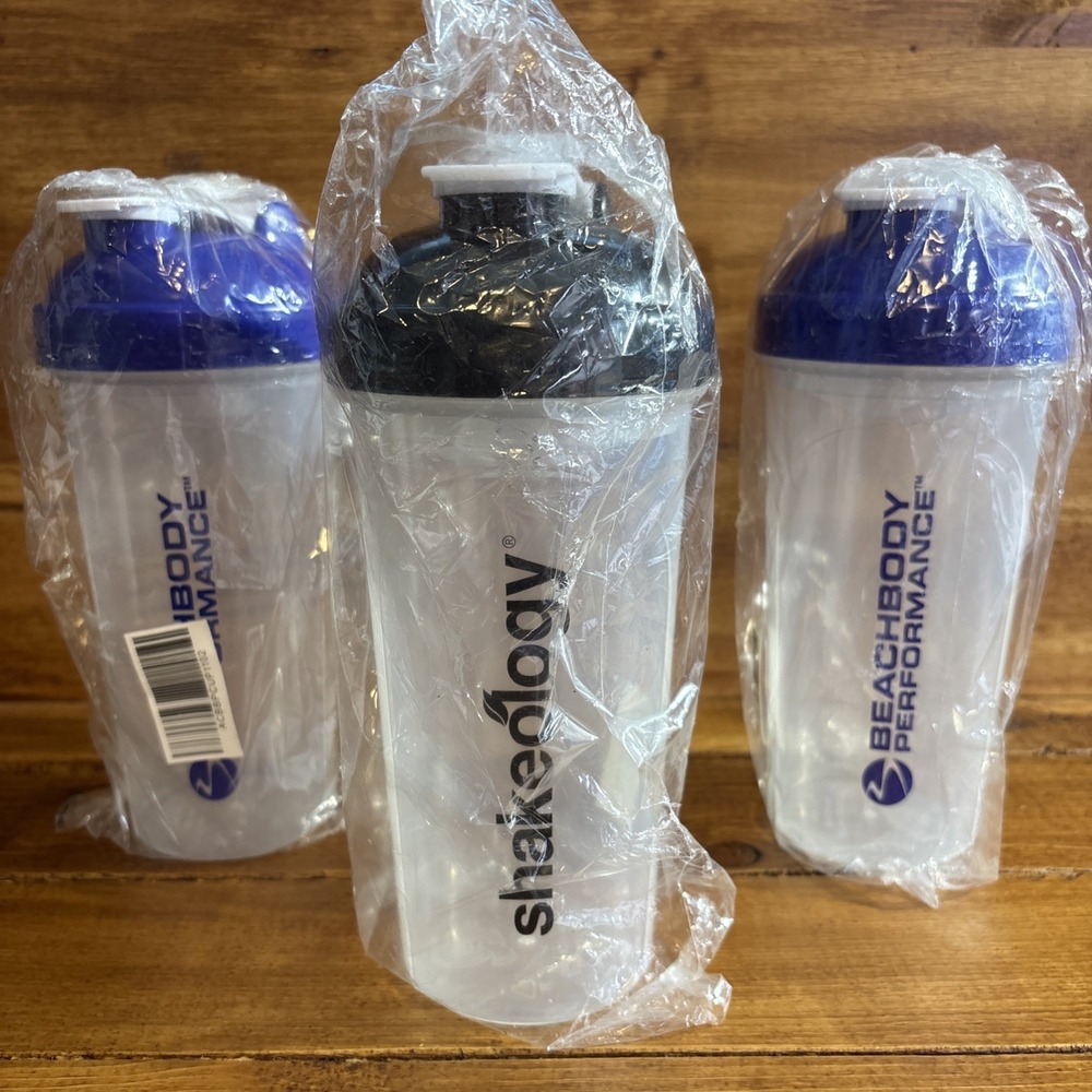 Beachbody Protein Shaker Bottle Lot x3 Mixing Cup BPA Free Plastic 24oz Gym NEW